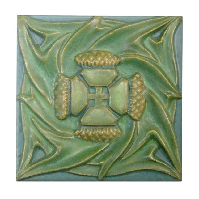 AN126 Art Nouveau Reproduction Antique Tile (Front)
