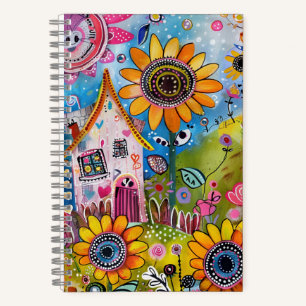 *~* AN1  Floral Fantasy  Whimsical Happy Colourful Notebook