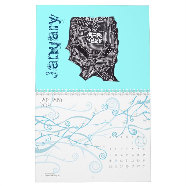 An A-mazing Calendar For An A-mazing Year 2012 (Jan 2026)