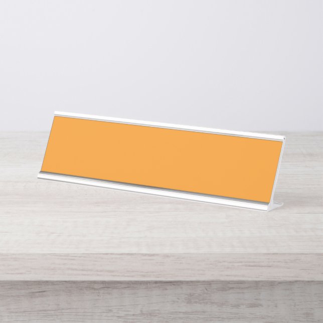An abstract blend of vibrant orange, red, and yell desk name plate (Front)
