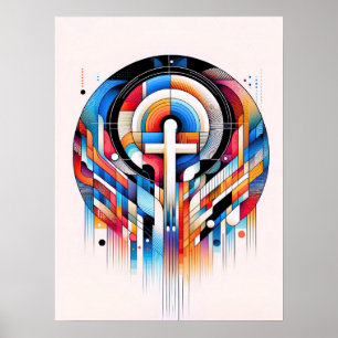 An abstract cross Christian poster