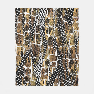 An abstract design that transforms an animal skin fleece blanket