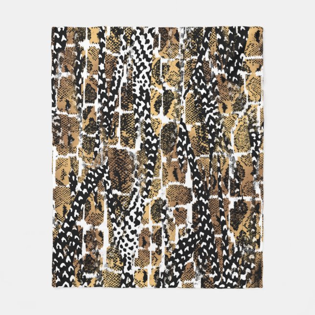 An abstract design that transforms an animal skin fleece blanket (Front)