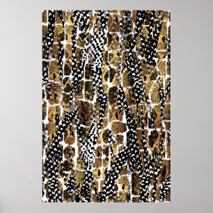 An abstract design that transforms an animal skin poster
