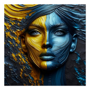 An Abstract Face 1 - Embossed Art Poster