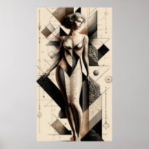 An Abstract, Geometric Portrayal of a Woman