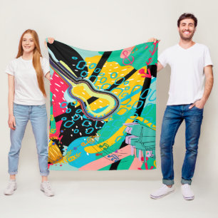 An Abstract Musical Blend Fleece Blanket