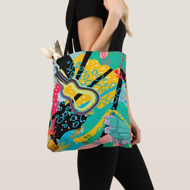 An Abstract Musical Blend Tote Bag (Close Up)