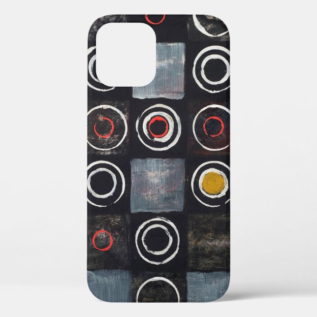 An abstract painting; a grid of stamped circles on Case-Mate iPhone case (Back)