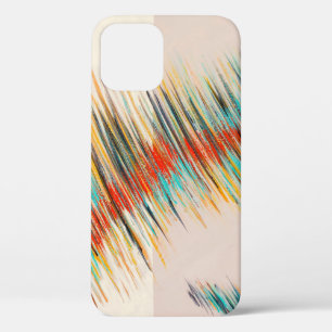 An abstract painting; jagged lines arranged in irr iPhone 12 case