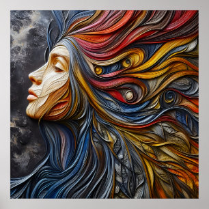 An Abstract Portrait Of The Woman With Arrogance Poster