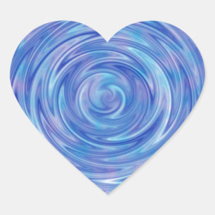 An Abstract Swirl of Colour in Blue and Purple Heart Sticker