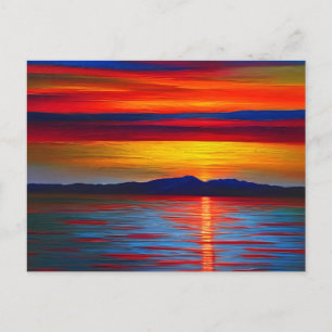 An abstracted version of the ocean sunset postcard