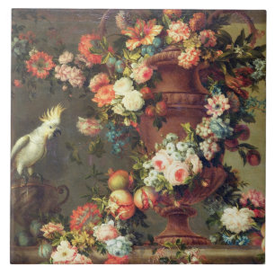 An Abundance of Fruit and Flowers Tile