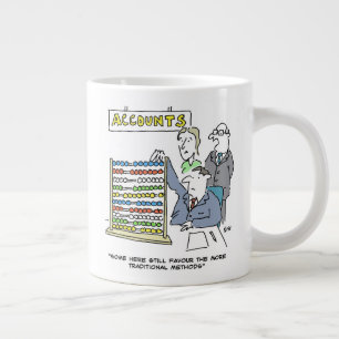 An Accountant Using an Abacus at Work Large Coffee Mug