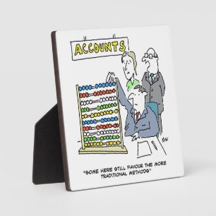 An Accountant Using an Abacus at Work Plaque