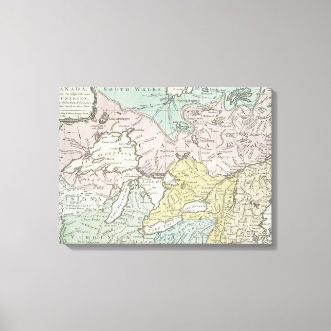 An Accurate Map of Canada, 1761 Canvas Print (Front)