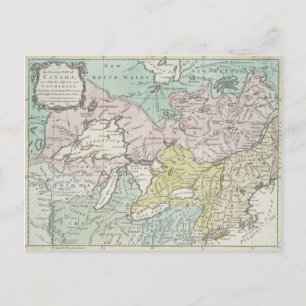 An Accurate Map of Canada, 1761 Postcard