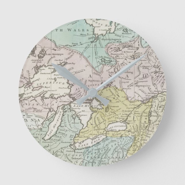 An Accurate Map of Canada, 1761 Round Clock (Front)