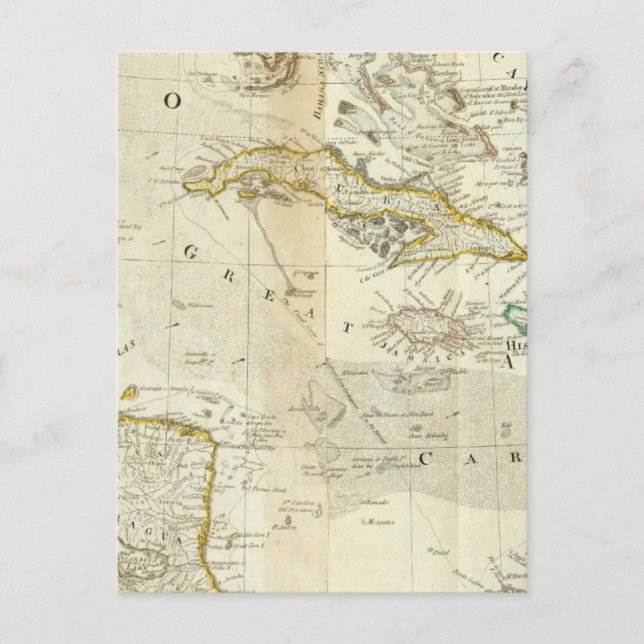 An Accurate Map Of North America Southern section Postcard (Front)