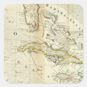 An Accurate Map Of North America Southern section Square Sticker