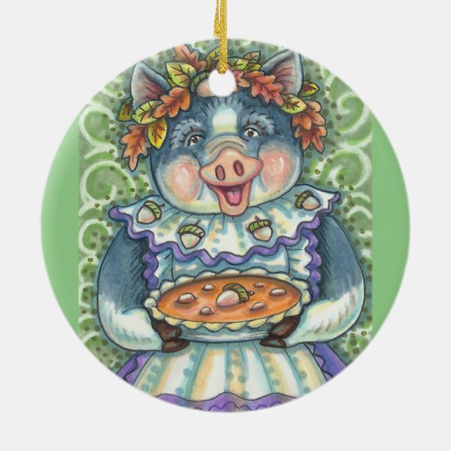 An Acorn And Squash Pie PIG ORNAMENT (Back)