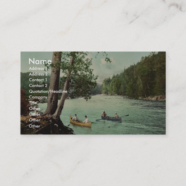 An Adirondack mountain stream classic Photochrom Business Card (Front)