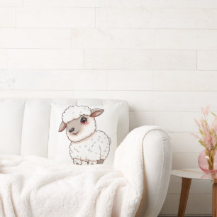 An Adorable Cartoon-Style Sheep Cushion