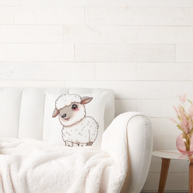 An Adorable Cartoon-Style Sheep Cushion (Couch)