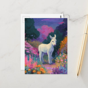 An Adorable Donkey Colorful Postcard