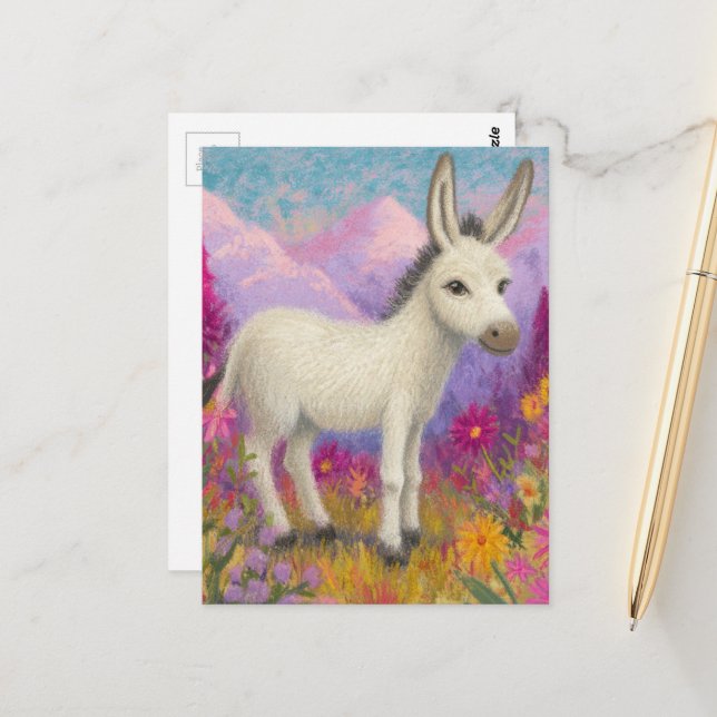 An Adorable Donkey Postcard (Front/Back In Situ)