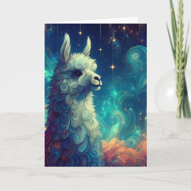An Adorable Llama Card (Front)