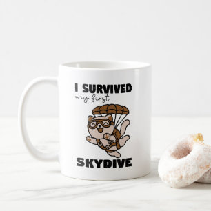 An Adorable skydiving cat, funny skydiving Coffee Mug
