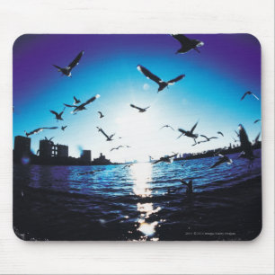 An aerial fisheye lens view of Tokyo Bay, Japan Mouse Mat