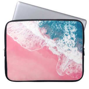 An aerial view of a pink sandy beach in New South  Laptop Sleeve