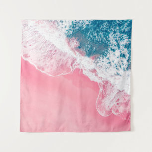 An aerial view of a pink sandy beach in New South  Tapestry