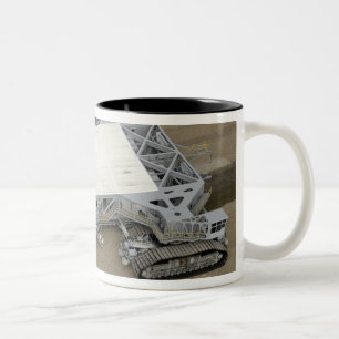 An aerial view of the crawler-transporter Two-Tone coffee mug