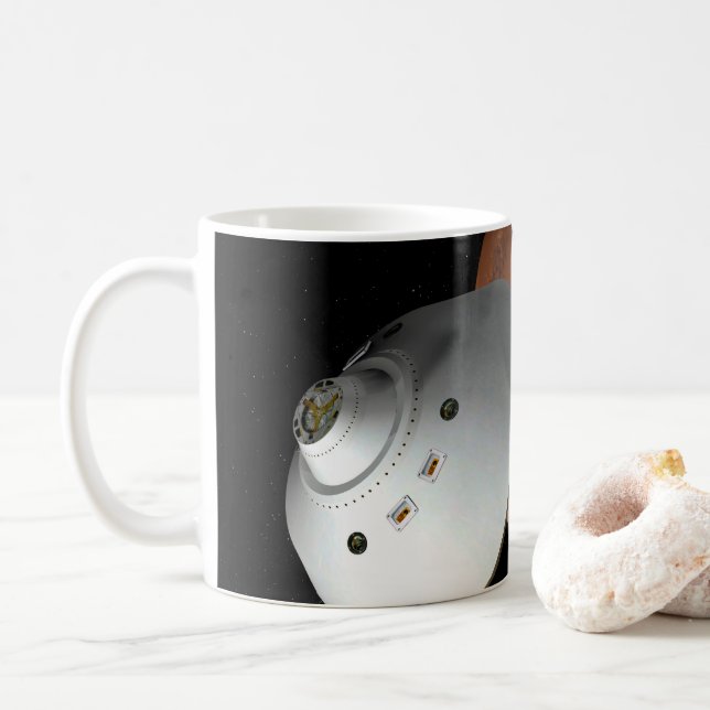 An Aeroshell-Encased Spacecraft Approaching Mars. Coffee Mug (With Donut)