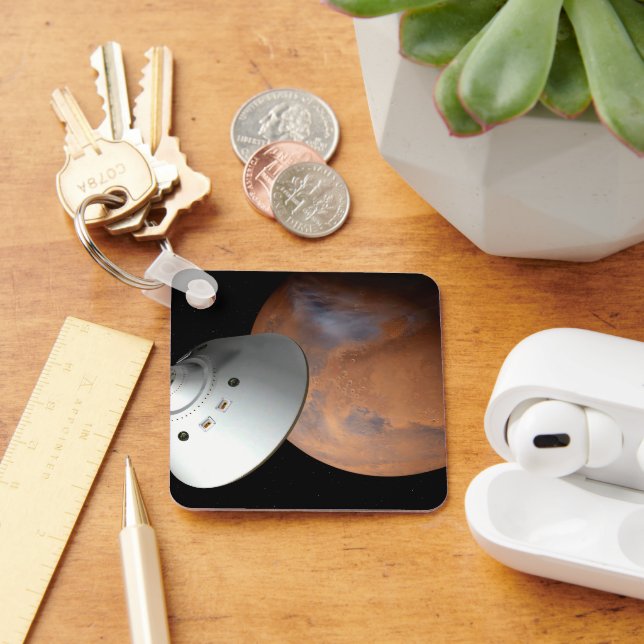 An Aeroshell-Encased Spacecraft Approaching Mars. Key Ring (Desk)