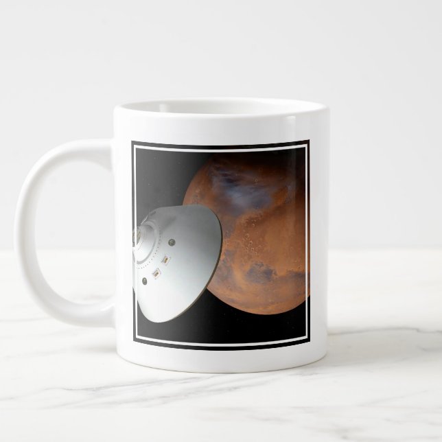 An Aeroshell-Encased Spacecraft Approaching Mars. Large Coffee Mug (Left)