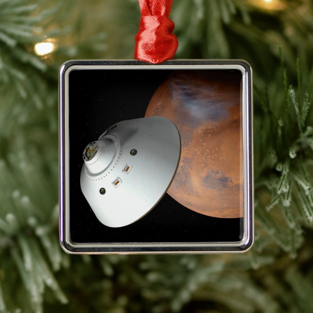 An Aeroshell-Encased Spacecraft Approaching Mars. Metal Tree Decoration (Tree)