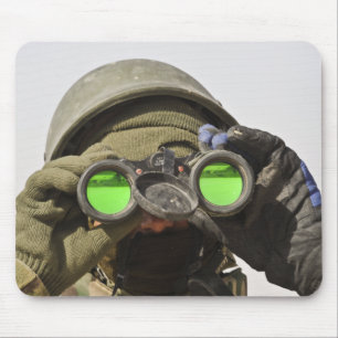An Afghan soldier scans the horizon Mouse Mat