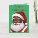 An African American Santa Claus Blank Christmas Card<br><div class="desc">This blank Christmas greeting card features an African American Santa Claus.  You can personalise the inside with a custom holiday greeting or a personal note.</div>