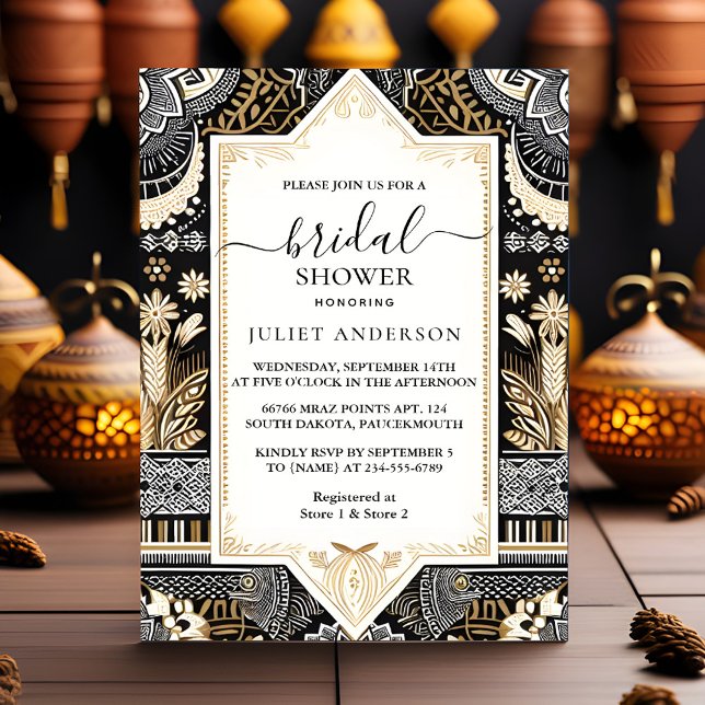An African Brown Traditional Nigeria Bridal Shower Invitation (Creator Uploaded)