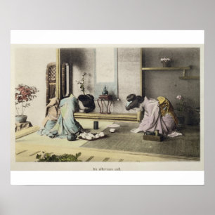 An Afternoon Call, c.1880 (hand coloured albumen p Poster
