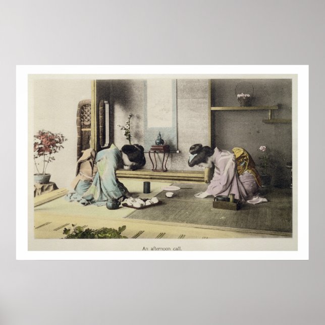 An Afternoon Call, c.1880 (hand coloured albumen p Poster (Front)