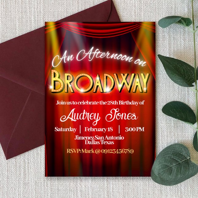 An Afternoon on Broadway Invitation (An Afternoon on Broadway Invitation)