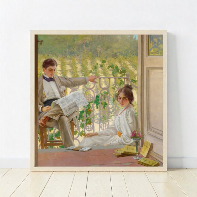 An Afternoon on the Porch by Vittorio Corcos Poster (Creator Uploaded)
