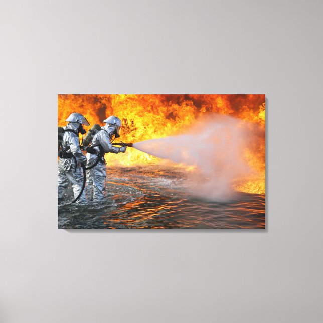 An aircraft rescue firefighting team canvas print (Front)