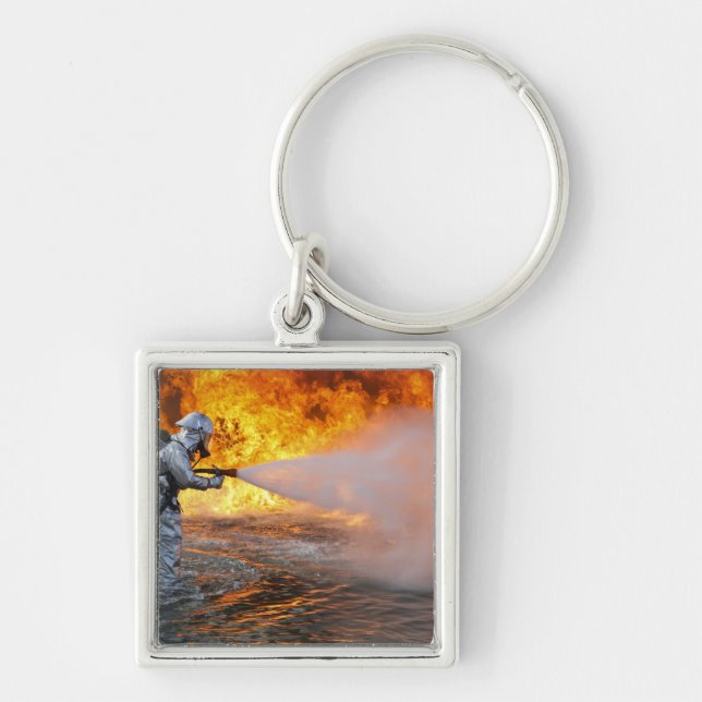 An aircraft rescue firefighting team key ring (Front)